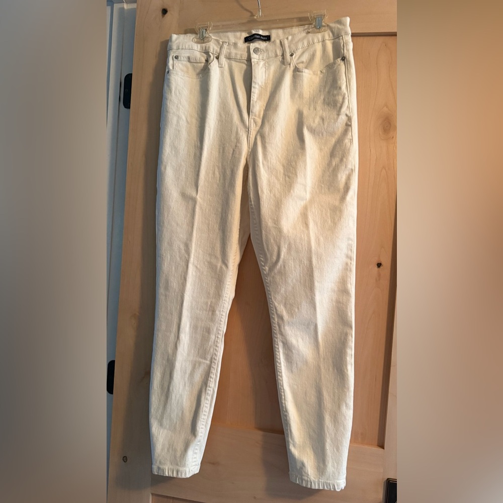 Calvin Klein White Straight Leg Jeans Classic Fit